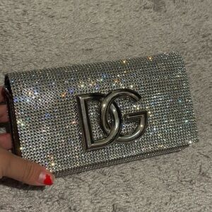 DG logo bag in crystal mesh women bag